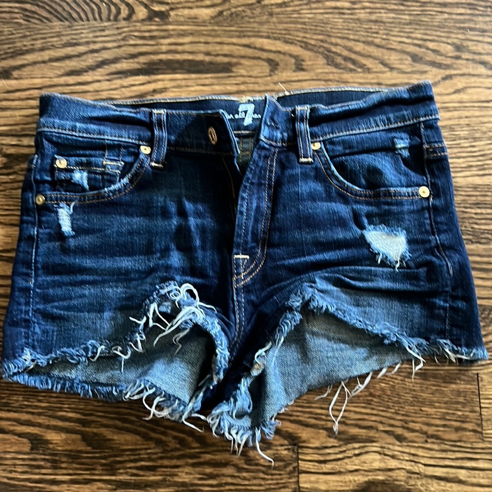 7 for all mankind denim cutoff shorts